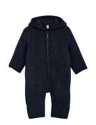 Huttelihut Pram Suit Wool Fleece Marinblå