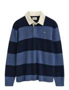 GANT Extrafine Lambswool Striped Polo Blå