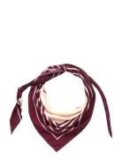Mango Striped Satin Scarf Burgundy