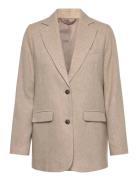 Lexington Clothing Classic Straight Fit Wool Blend Blazer Beige
