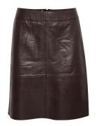 Culture Cuberta Leather Skirt Brun
