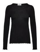 Rosemunde Rwburlington Wool Ls O-Neck T-Shirt Svart