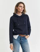GANT Reg Tonal Shield Hoodie Marinblå