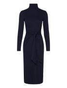 Lauren Ralph Lauren Tie-Front Turtleneck Dress Marinblå