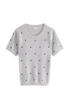 Lindex T Shirt Knitted Featheryarn Grå