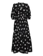IVY OAK Derja Gathered Dress Maxi Length Svart