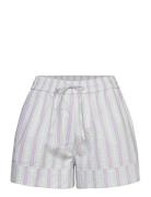 Ganni Stripe Seersucker Elasticated Shorts Grön