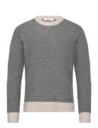 Selected Slhrai Ls Knit Crew Neck Noos Grå