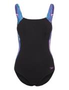 Speedo Womens Shaping Lunalustre Printed 1 Piece Marinblå