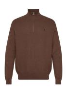 Polo Ralph Lauren Mesh-Knit Cotton Quarter-Zip Sweater Brun