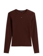 Tommy Jeans Tjw Slim Essential Rib Ls Brun