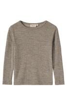 Wheat Wool Silk T-Shirt L/S Alfie Beige