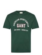 GANT Printed Graphic Ss T-Shirt Grön
