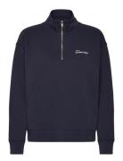 GANT Script Half Zip Sweat Marinblå
