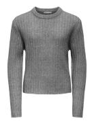 Kids Only Kogjeanett Life Ls Rib O-Neck Cp Knt Grå