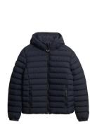 Superdry Hooded Fuji Padded Jacket Marinblå