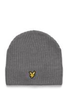 Lyle & Scott Knitted Ribbed Beanie Grå