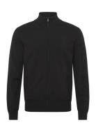 Lyle & Scott Mesh Logo Knitted Track Jacket Svart
