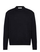 Selected Slhphilip Ls Knit Relaxed Crew Neck Marinblå
