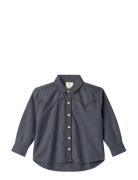 Copenhagen Colors Checkered Cowboy Shirt Marinblå