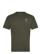 Knowledge Cotton Apparel Alder Owl Chest Print Tee - Gots/Ve Grön