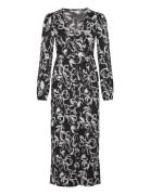 Bubbleroom Structure Button Midi Dress Svart
