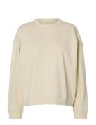 Selected Slfluka Ls Sweat Crewneck Noos Kräm
