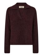 MOS MOSH Mmthora Aidy Polo Knit Burgundy