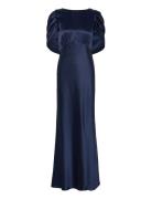 Malina Louise Draped Back Maxi Dress Marinblå
