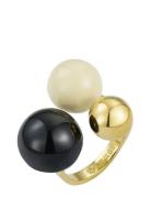 Bud To Rose Brea Enamel Ring Ivory/Black/Silver Guld