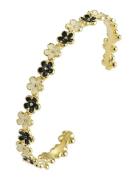 Bud To Rose Calista Bangle Ivory/Black/Gold Guld