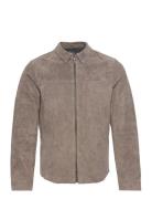 Jofama Clark Zipped Suede Shirt Jacke Brun