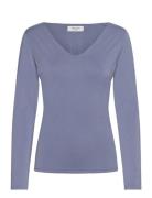 Rosemunde Rwelma Modal V-Neck T-Shirt Blå
