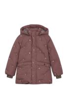 En Fant Jacket Puffer W. Embroidery Lila