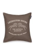 Lexington Home Catskills Logo Linen/Cotton Pillow Cover Brun