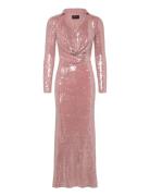 Bardot Lorel Sequin Mesh Midi Dress Rosa