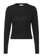 Juicy Couture Slub Knit Ls Ringer T-Shirt Svart