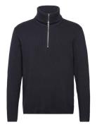 Lindbergh Half Zip Rib Knit W?. Over D Col Marinblå