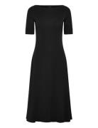 Lauren Ralph Lauren Rfnd Strtch 1X1 Rib-Knit Dress Svart