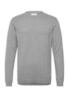 Lindbergh O Neck Recycled Yarn Knit Grå