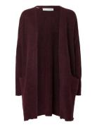 Selected Slflulu New Ls Knit Long Cardigan B Noos Burgundy