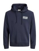 Jack & J S Jjgeplas Sweat Hood Ln Marinblå