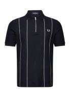 Fred Perry Pinstripe Z/N Polo Shirt Marinblå