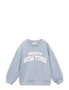 Mango New York Sweatshirt Blå