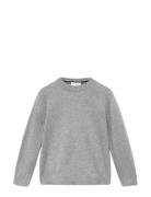 Mango Knitted Sweater With Ribbed Details Grå