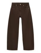 Mango Mid-Rise Barrel Jeans Brun