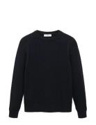 Mango 100% Cotton Braided Sweater Marinblå