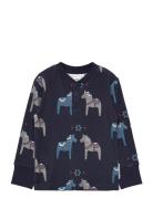 Geggamoja Bamboo Grandpa Sweater Navy Dala Horse Marinblå
