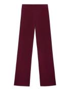 Mango Knitted Trousers With Elastic Waistband Burgundy