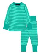 Geggamoja Two Piece Pyjamas Green Stripe Grön